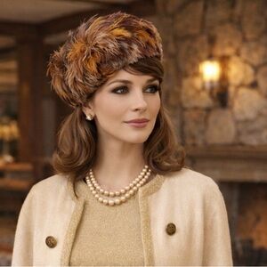 Vintage 1940’s- union made Feathered hat- beret style